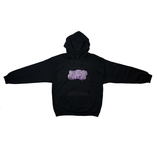 Purple Swoosh Hoodie Black